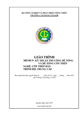 Giáo Trình Kỹ Thuật Thi Công Bê Tông và Bê Tông Cốt Thép