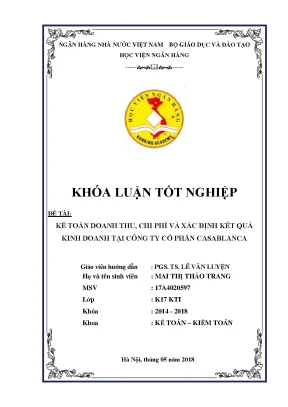 Kế Toán Doanh Thu, Chi Phí và Kết Quả Kinh Doanh tại