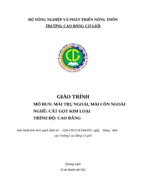 Giáo Trình Mài Trụ Ngoài và Mài Côn Ngoài cho Nghề Cắt 