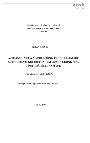 Sự Tham Gia Của Người Chồng Trong Chăm Sóc Sức Khỏe Vợ 