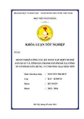 Hoàn thiện kế toán chi phí sản xuất và tính giá thành