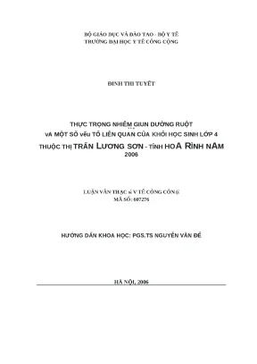 Thực trạng nhiễm giun đường ruột ở học sinh lớp 4 tại