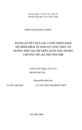 Đánh Giá Kết Quả Mô Hình Vệ Sinh An Toàn Thực Phẩm Đường