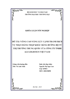 Nâng cao năng lực cạnh tranh dịch vụ logistics nhận hàng