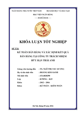 Kế Toán Bán Hàng và Xác Định Kết Quả Bán Hàng Tại Công