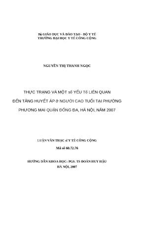 Tăng huyết áp ở người cao tuổi tại Phường Phương Mai,