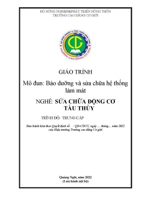 Giáo Trình Bảo Dưỡng và Sửa Chữa Hệ Thống Làm Mát Động