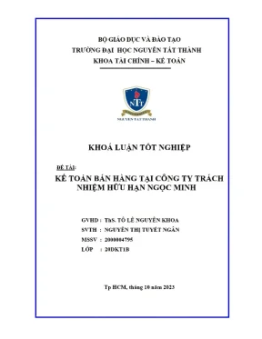 Khóa luận Kế toán bán hàng tại Công ty Ngọc Minh