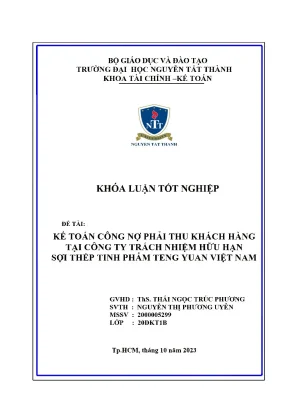 Luận văn kế toán công nợ phải thu tại doanh nghiệp thép