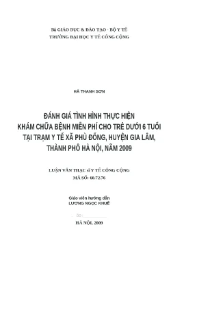 Đánh Giá Khám Chữa Bệnh Miễn Phí Cho Trẻ Dưới 6 Tuổi Tại
