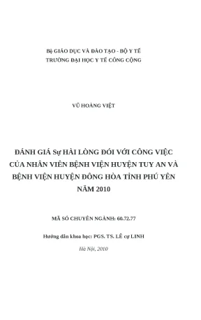 Đánh Giá Sự Hài Lòng Của Nhân Viên Tại Bệnh Viện Huyện