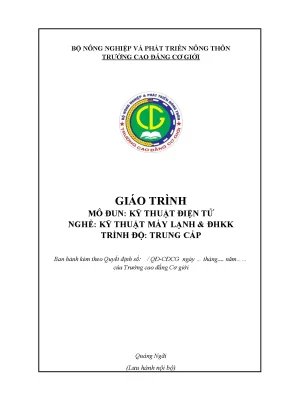 Giáo Trình Kỹ Thuật Điện Tử Cho Nghề Kỹ Thuật Máy Lạnh 