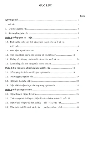 Yếu Tố Nguy Cơ Gây Thừa Cân Ở Học Sinh Tiểu Học Quận Đống Đa