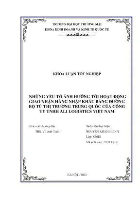 Yếu Tố Ảnh Hưởng Đến Hoạt Động Nhận Hàng Nhập Khẩu Đường