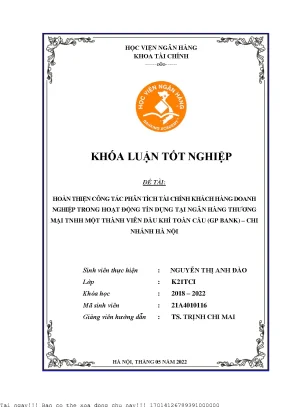 Phân Tích Tài Chính Khách Hàng Doanh Nghiệp Trong Hoạt