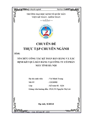 Tổ Chức Kế Toán Bán Hàng Hiệu Quả Tại Công Ty Cổ Phần