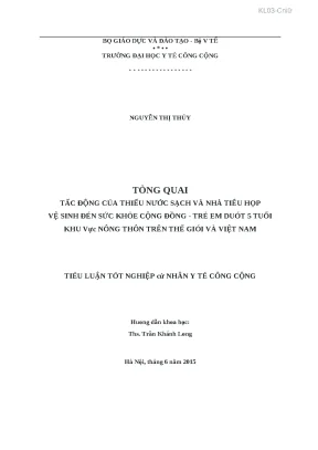 Tác động của thiếu nước sạch và nhà tiêu hợp vệ sinh đến