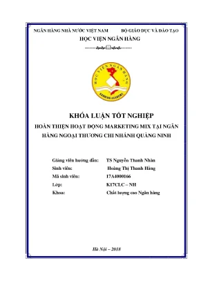 Hoàn thiện hoạt động marketing mix tại Ngân hàng Ngoại 