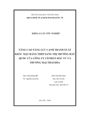 Nâng cao năng lực cạnh tranh xuất khẩu thép sang Hàn Quốc