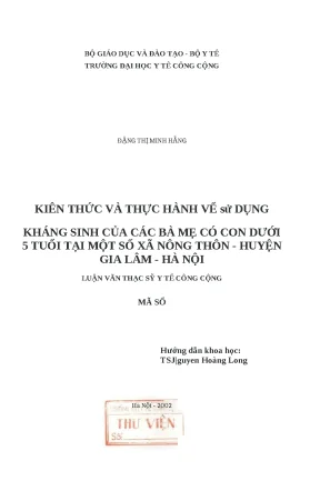 Kiến thức và Thực hành Sử dụng Thuốc Kháng sinh cho Trẻ