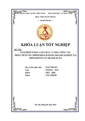 Giải Pháp Nâng Cao Chất Lượng Phân Tích Tài Chính Doanh