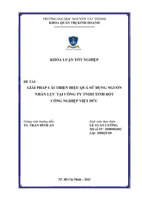 Cải Thiện Hiệu Quả Sử Dụng Nguồn Nhân Lực Tại Công Ty