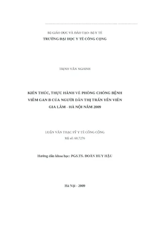 Kiến thức và Thực hành Phòng Chống Bệnh Viêm Gan B tại