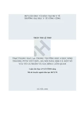Thực trạng bạo lực học đường tại trường PTTH Việt Đức Hà