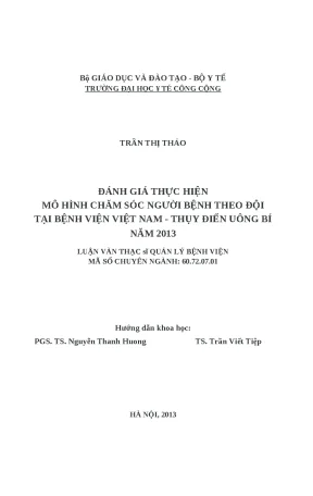 Đánh Giá Mô Hình Chăm Sóc Người Bệnh Theo Đội Tại Bệnh
