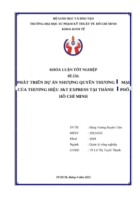 Phát Triển Dự Án Nhượng Quyền Thương Mại J&T Express Tại