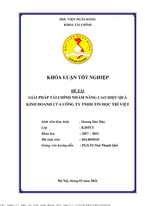 Giải pháp tài chính hiệu quả cho công ty TNHH Tin học