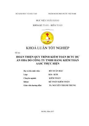 Hoàn thiện quy trình kiểm toán báo cáo tài chính dự án