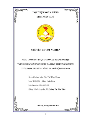Nâng cao chất lượng cho vay doanh nghiệp tại Ngân hàng