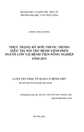 Kê Đơn Thuốc Trong Điều Trị Viêm Phổi Nội Trú Tại Bệnh