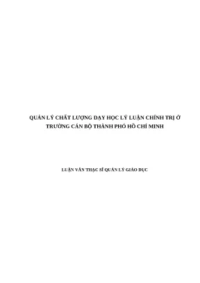 Quản lý chất lượng dạy học lý luận chính trị tại Trường 