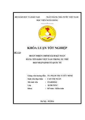 Hoàn thiện chính sách kế toán hàng tồn kho Việt Nam