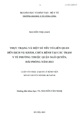 Thực trạng dịch vụ khám chữa bệnh tại trạm y tế phường