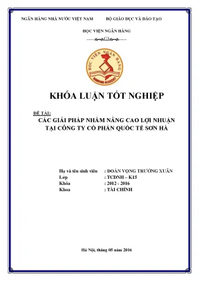 Giải Pháp Tăng Lợi Nhuận Tại Công Ty Cổ Phần Quốc Tế Sơn Hà