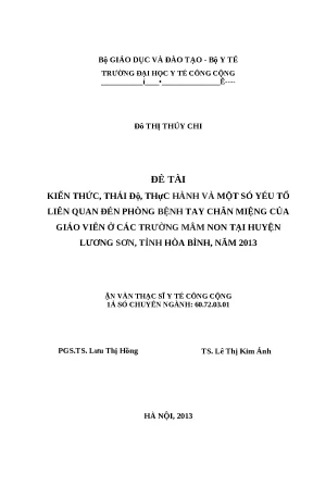 Nghiên cứu kiến thức và thái độ phòng bệnh tay chân