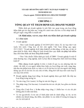 Hướng Dẫn Bồi Dưỡng Kiến Thức Thẩm Định Giá Doanh Nghiệp