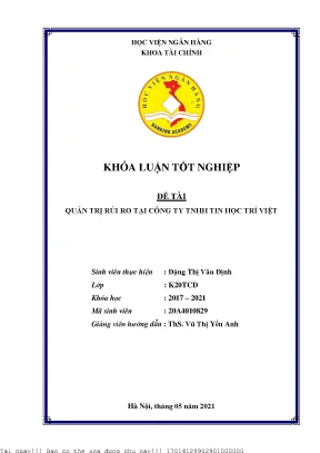 Quản Trị Rủi Ro Hiệu Quả Tại Công Ty TNHH Tin Học Trí Việt