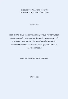 Kiến thức và thực hành an toàn thực phẩm của người chế