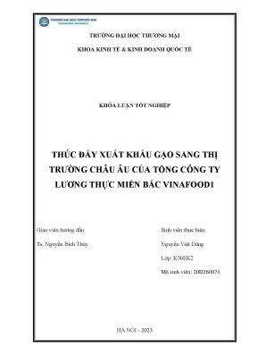 Thúc đẩy xuất khẩu gạo sang châu Âu của VINAFOOD1