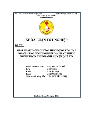 Giải Pháp Tăng Cường Huy Động Vốn Tại Ngân Hàng Nông Nghiệp