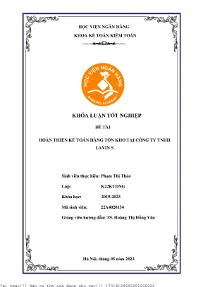 Cải Tiến Kế Toán Hàng Tồn Kho Tại Công Ty TNHH Lavin S