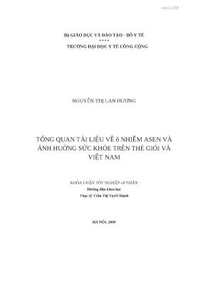 Ô Nhiễm Asen và Tác Động Đến Sức Khỏe Tại Việt Nam và