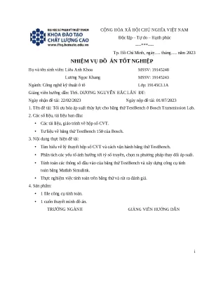 Tối ưu hóa áp suất thủy lực cho băng thử TestBench tại