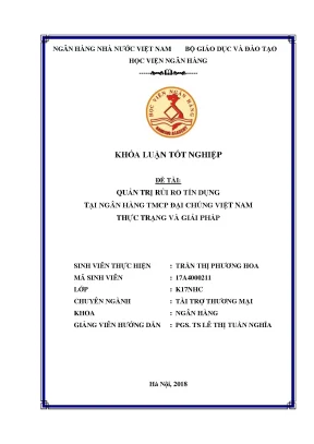 Quản Trị Rủi Ro Tín Dụng Tại Ngân Hàng TMCP Đại Chúng 