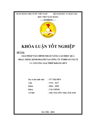 Giải Pháp Tài Chính Nâng Cao Hiệu Quả Kinh Doanh Tại