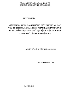 Kiến thức và thực hành phòng biến chứng cho bệnh nhân